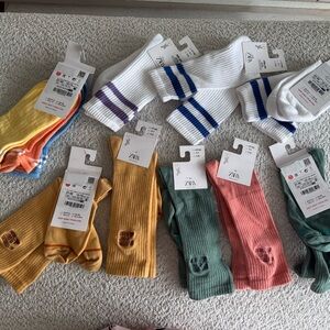 Zara Kids Striped and Solid Socks Collection